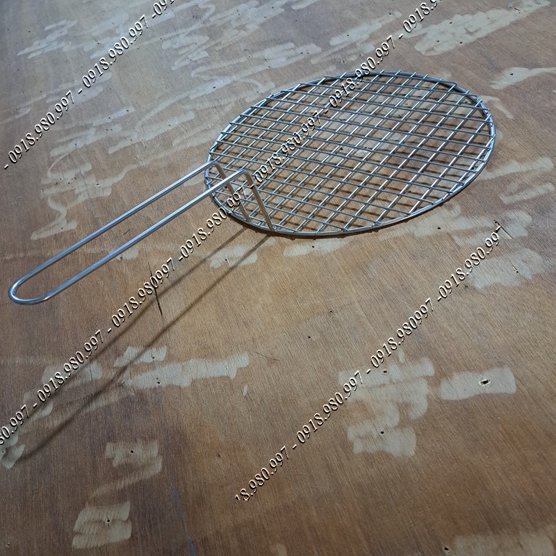 Vỉ nướng tròn BBQ có tay cầm inox 304