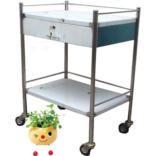 Xe đẩy dụng cụ Inox 30x40 2 tầng có hộc