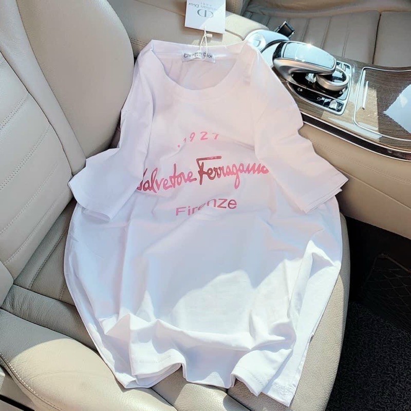 Áo thun cotton tay lỡ dáng rộng in chữ bacis siêu đẹp Hàng y hình