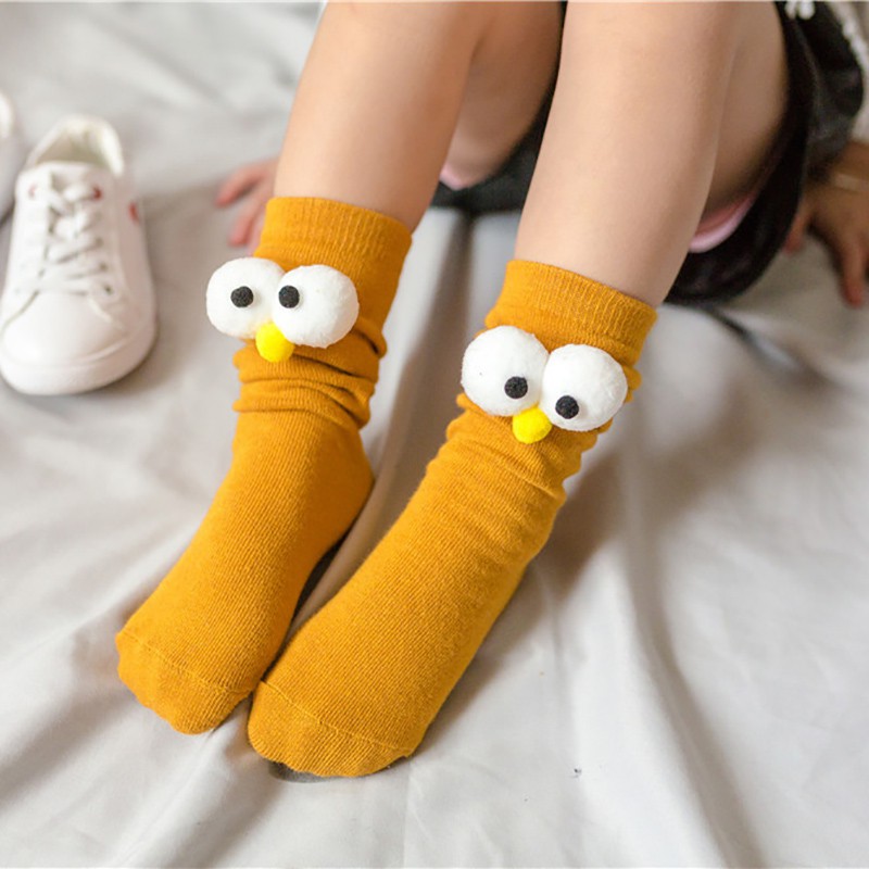 Vớ cotton dài thiết kế hình hoạt họa thời trang cho bé 2-8 tuổi