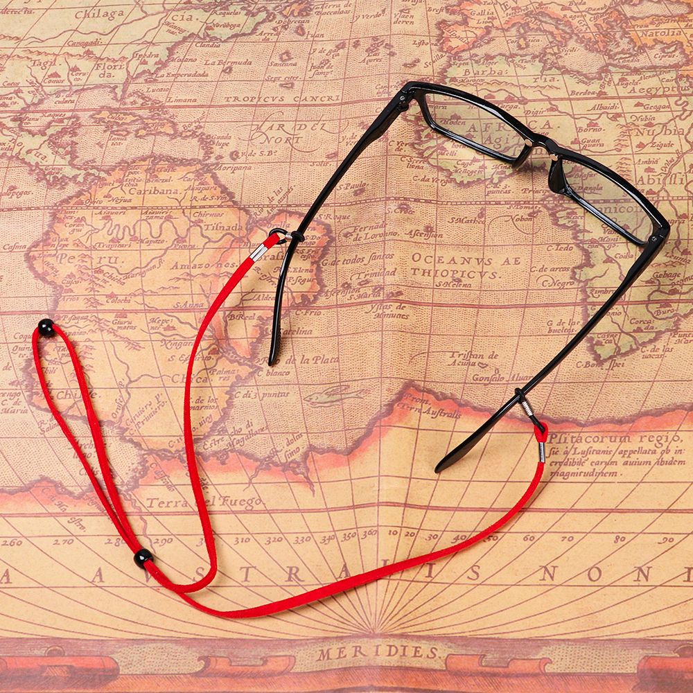 (Hàng Mới Về) Dây Đeo Mắt Kính Thể Thao Bằng Da Lộn Màu Trơn Chống Trượt Điều Chỉnh Được Thời Trang