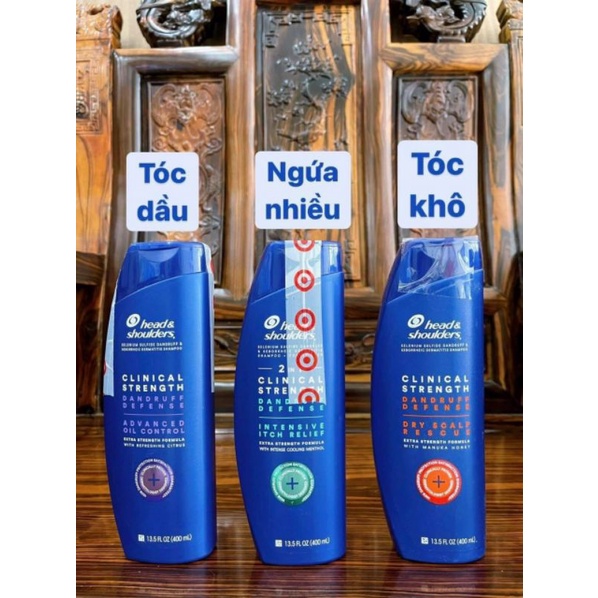 Cam kết chính hãng - Dầu gội Heaf &amp; Shoulders Clinical Strength - Hàng Mỹ - Mẫu mới - 400ml