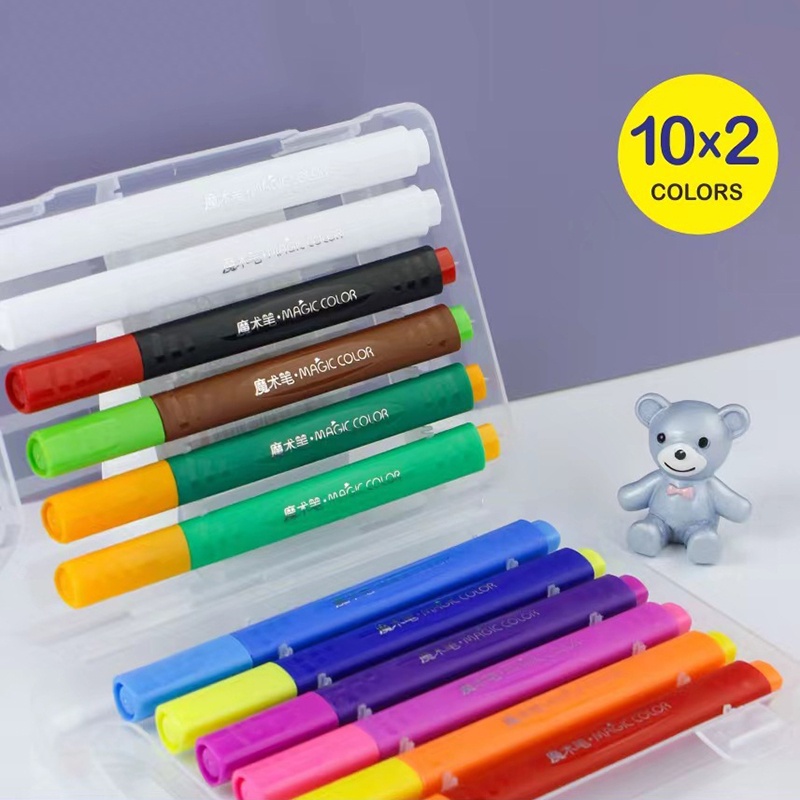 Set 12 Bút Màu Nước Thần Kì Thay Đổi Màu Sắc Vui Nhộn Kèm 10 Plus 2 Bút Dành Cho Bé