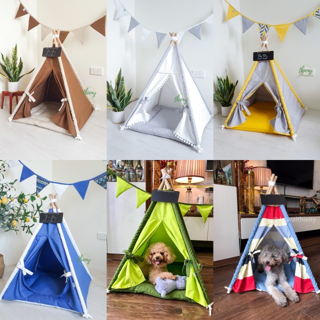 Lều thú cưng Chuồng chó mèo cao cấp - mềm mại kích thước 60x60x70cm Hàng có sẵn Ảnh Thiên Ý tự chụp