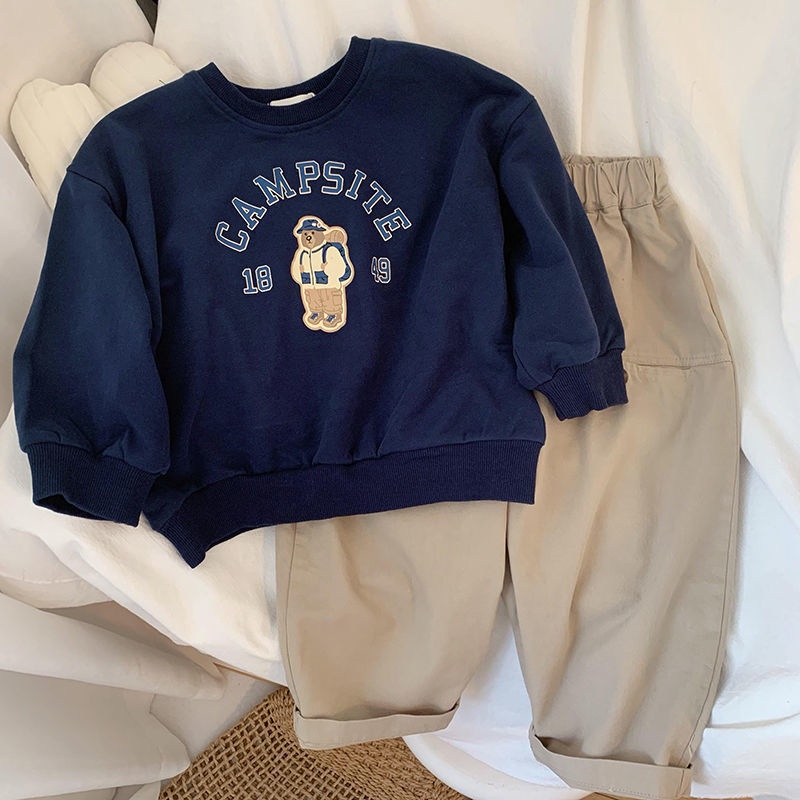 Áo Sweater Cotton Phong Cách Hàn Quốc Thời Trang Mùa Thu Dành Cho Bé Trai Và Bé Gái