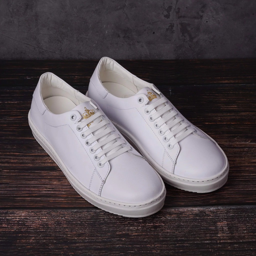 GIÀY SNEAKERS DA PACIOTTI BUỘC DÂY - TRẮNG