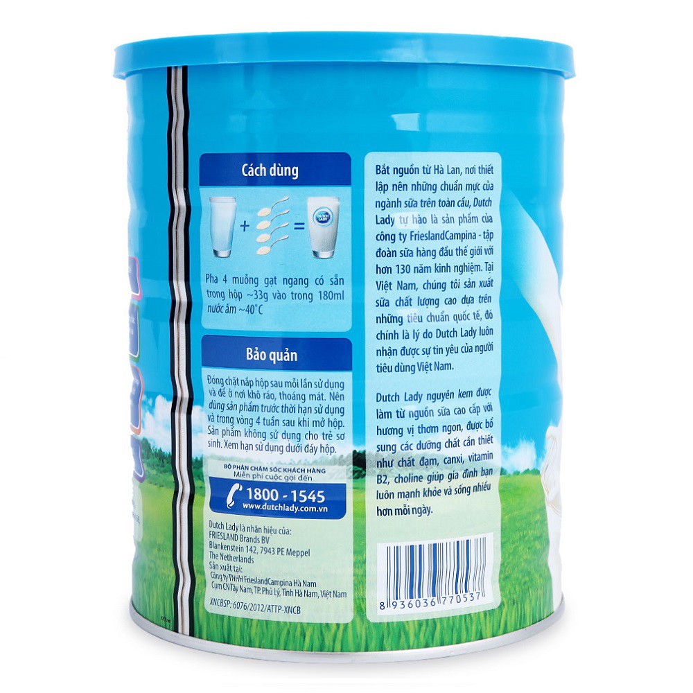 [CHÍNH HÃNG] Sữa Bột Fresland Campina Dutch Lady Nguyên Kem Hộp 900g ( Date 2024 )