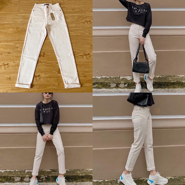 Quần Bò Momjeans Quần jean lưng cao xuất Chuẩn | BigBuy360 - bigbuy360.vn