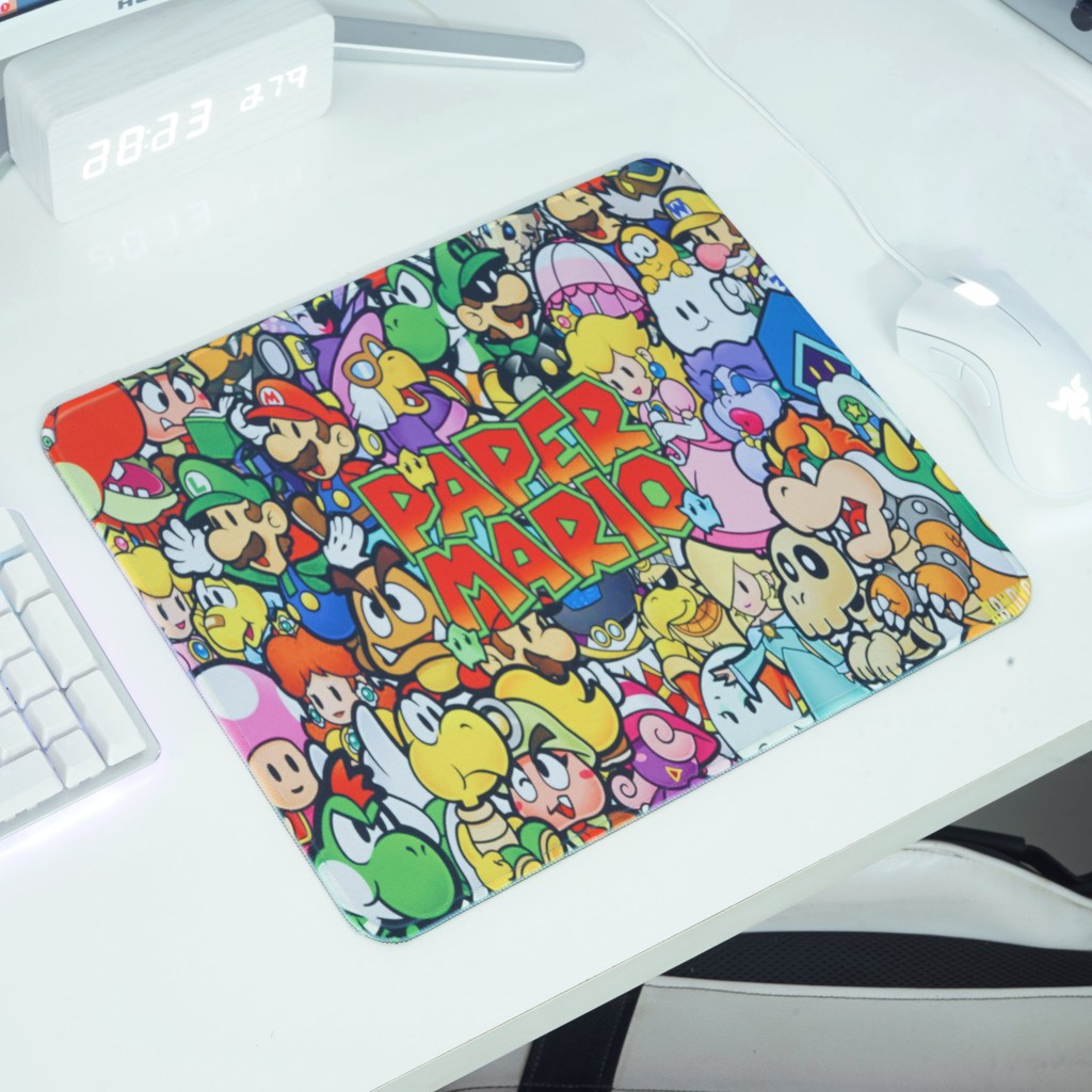 Pad chuột sticker Super Mario (350x300x4mm) - Bàn di chuột Size 33 HÀNG CHÍNH HÃNG