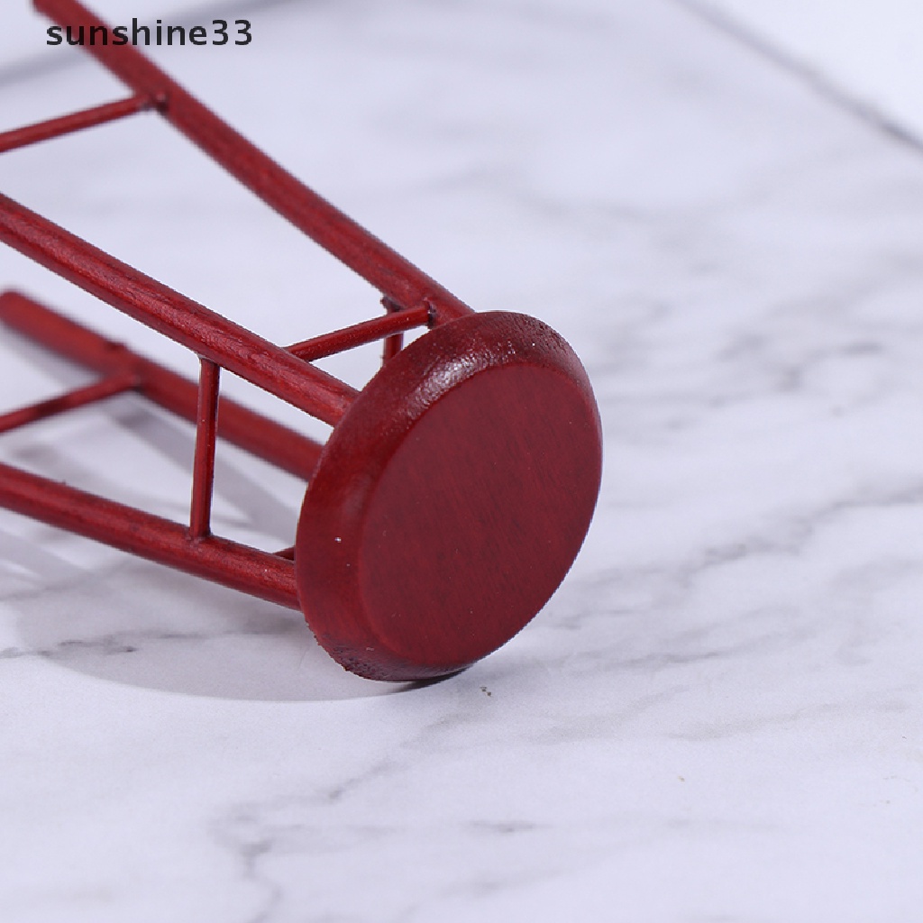 Mô Hình Ghế Đẩu Cao Cổ Bằng Gỗ Tỉ Lệ 1: 12 Trang Trí Nhà Búp Bê