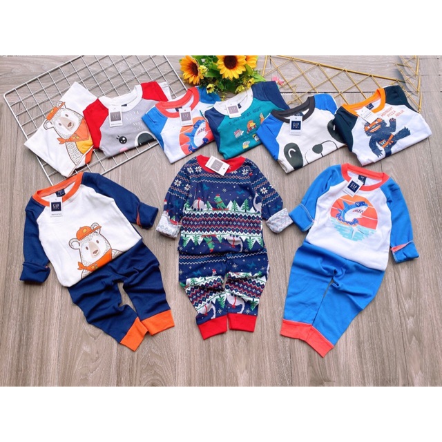 Bộ tay dài xuất dư nằm điều hoà cho bé trai bé gái