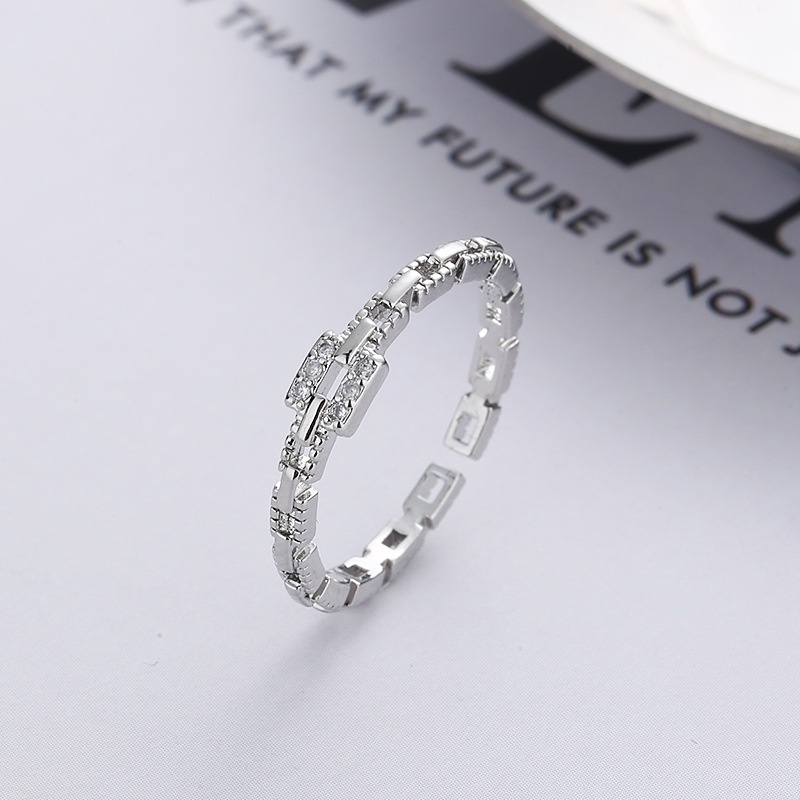 Nhẫn hở nữ Haimeikang đính đá lấp lánh đơn giản thời trang