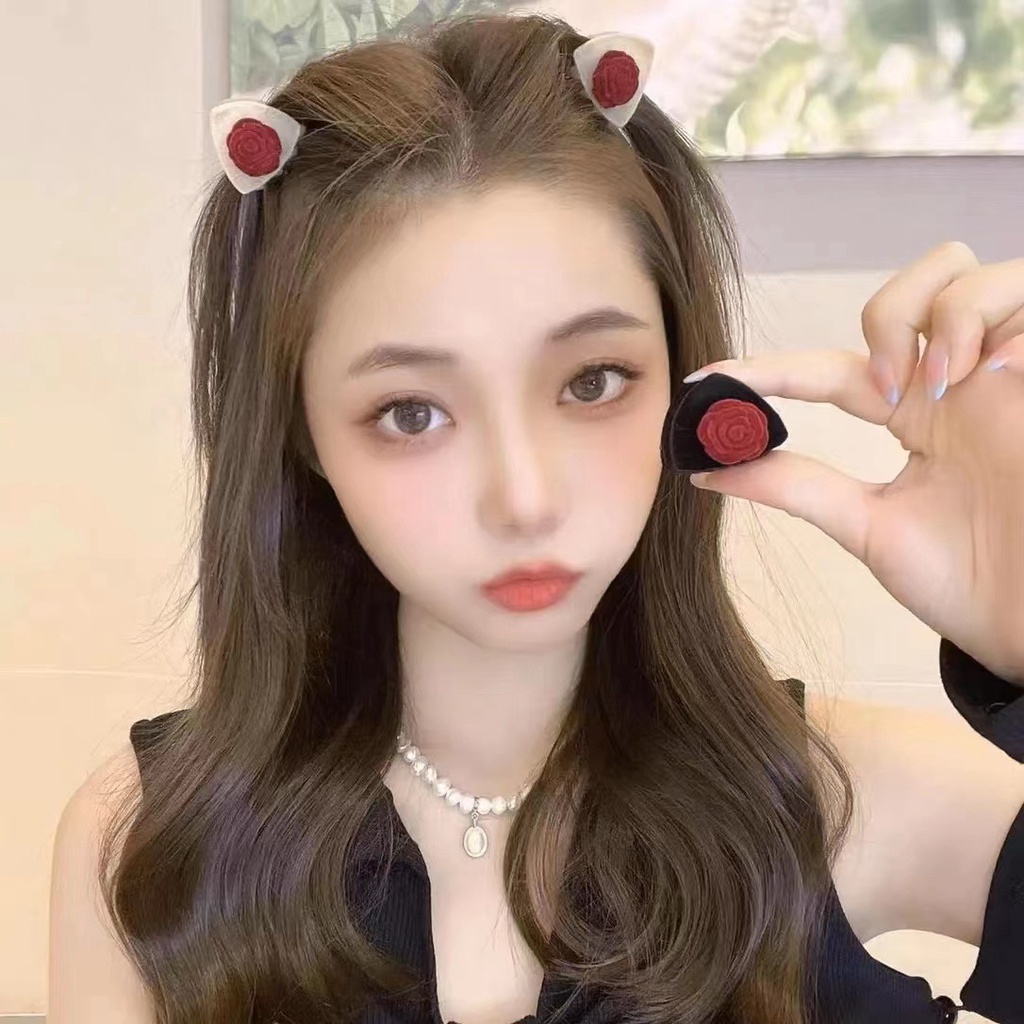 Kẹp Tóc Hình Tai Mèo Hai Mặt Nhỏ Xinh Thời Trang 2022 Cho Bạn Gái