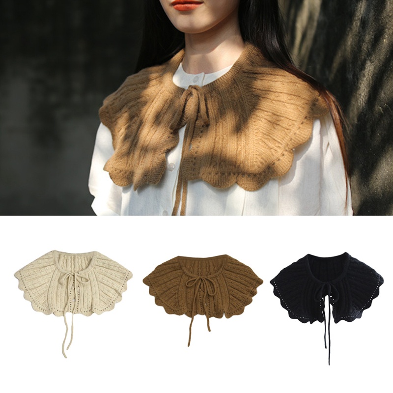 Khăn Choàng Dệt Kim Kẻ Sọc / Gợn Sóng Đính Dây Cáp Giả Lolita Cho Búp Bê