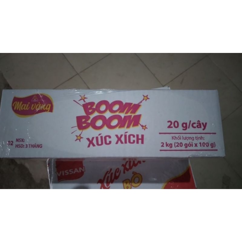 Thùng Xúc Xích Vissan Boom Boom Cây 20g, gói 5 Cây