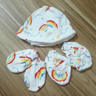 Freeship 99k TQ_Set mũ + bao chân , bao tay Momcare cho bé