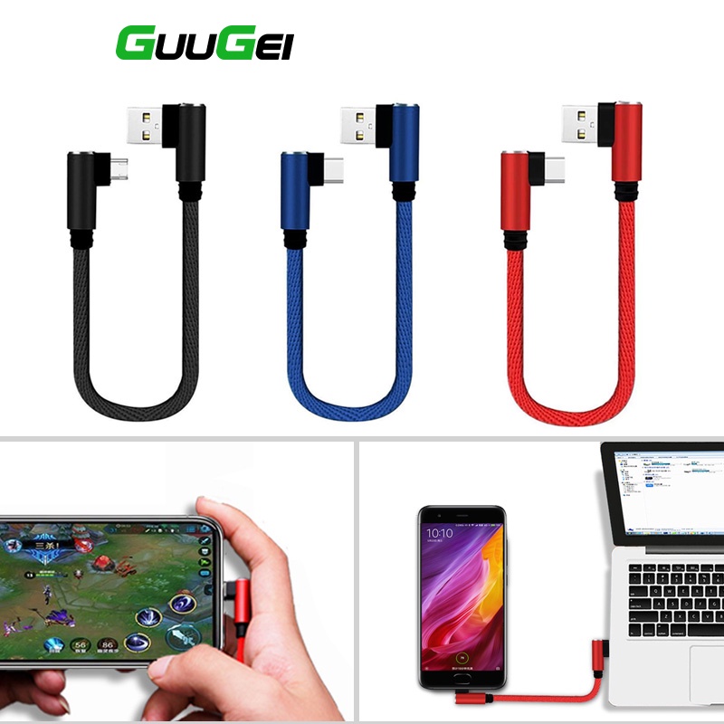 Dây cáp sạc/ truyền dữ liệu 
Guugei Usb Type C vuông góc 90 độ Micro Usb mini cho laptop dài 25cm