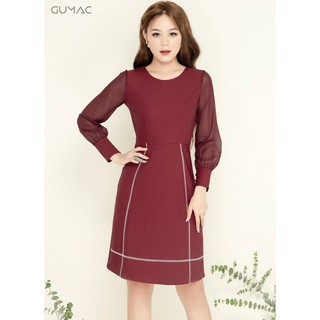 Đầm phối chỉ dệt nổi gumac ms05974_do