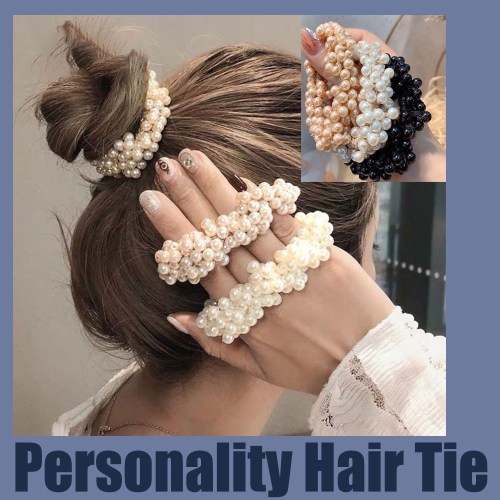 Dây Buộc Tóc Đính Ngọc Trai Giả Thời Trang Cho Nữ
