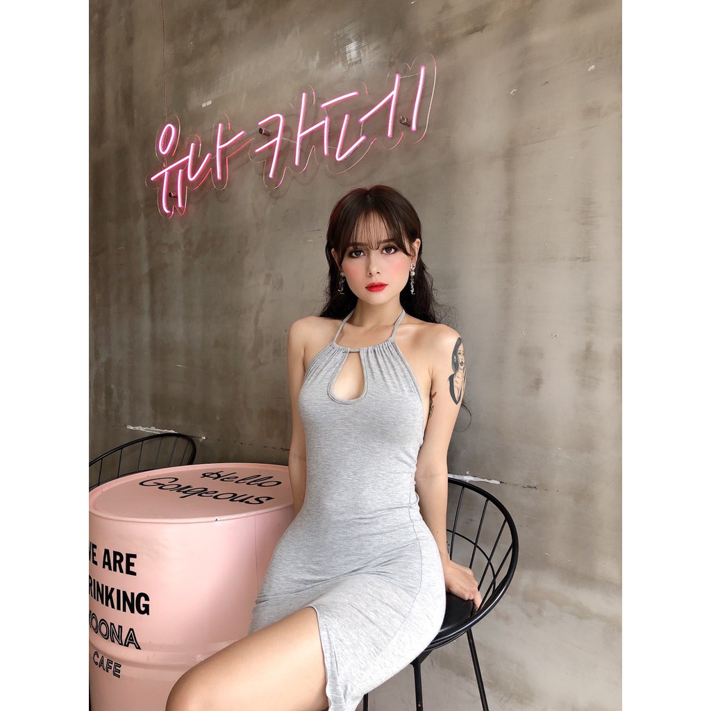 Đầm Body Yếm Xẻ Đùi - YD196270