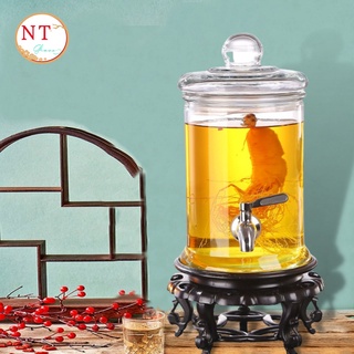 BÌNH NGÂM RƯỢU THỦY TINH TRỤ TRƠN  5 LÍT( CÓ VAN & KHÔNG VAN)