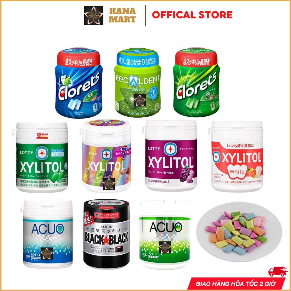 Kẹo cao su Xilytol vị trái cây Meiji ít đường 117g/hộp