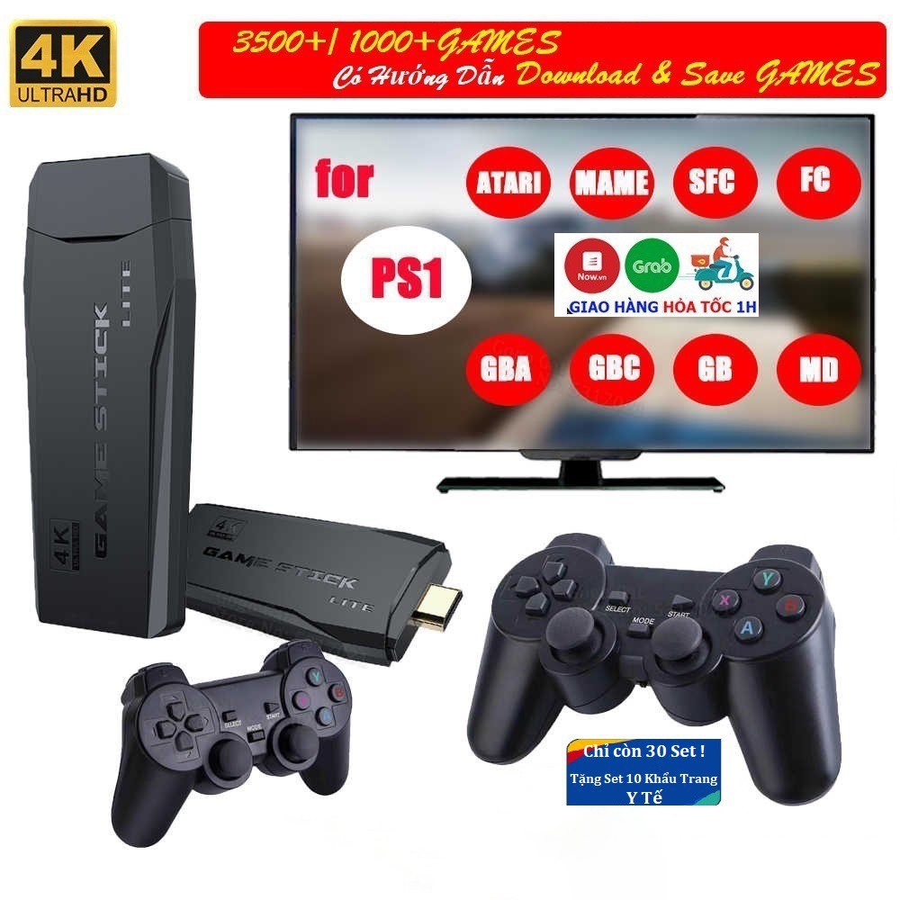 [RẺ NHẤT] Máy Chơi Game Stick 4k - HDMI 10000 + 20 trò mới độc quyền, kết nối không dây game 4 nút,6 nút PS1/GBA/GBC-BH | BigBuy360 - bigbuy360.vn