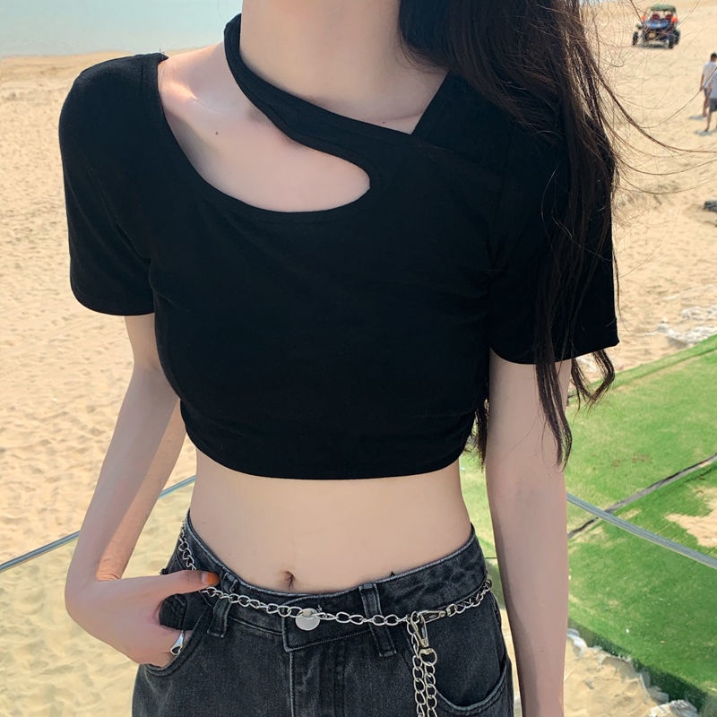 Y2k Áo Baby Tee Thun Croptop Nữ Ngắn Tay Phong Cách Phương Tây Thời Trang Mùa Hè Cho Nữ