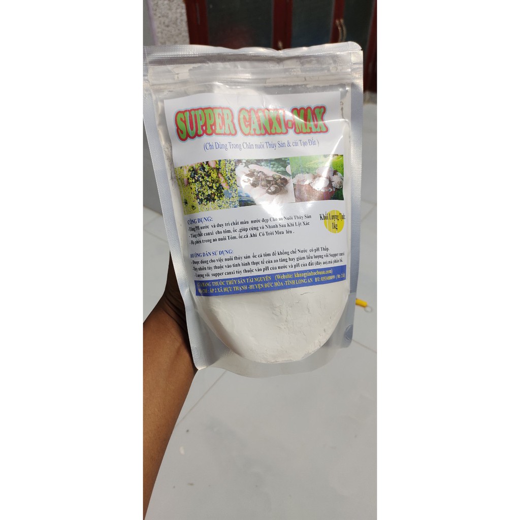 Vôi Super canxi Giúp Ốc Cá Lươn Cứng Xương . Hạ Phèn Nhanh Tăng PH nước Mạnh Cải Tạo Ao Bị Nhiểm Khuẩn Và Phèn
