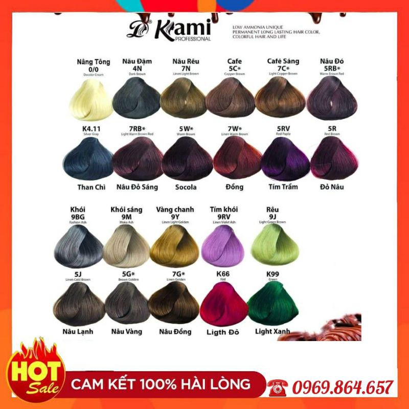 [GIÁ SỈ] Thuốc Nhuộm Tóc Kami cân bằng phủ bạc thông minh (Không kèm trợ nhuộm)