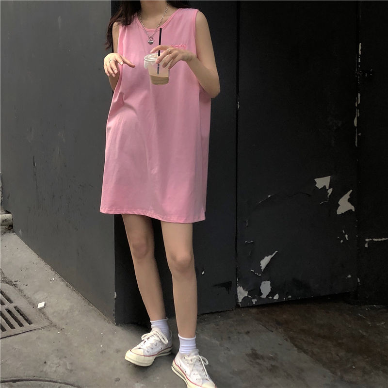 Áo Thun Nữ Không Tay Dáng Rộng Phong Cách Hàn Quốc Trẻ Trung