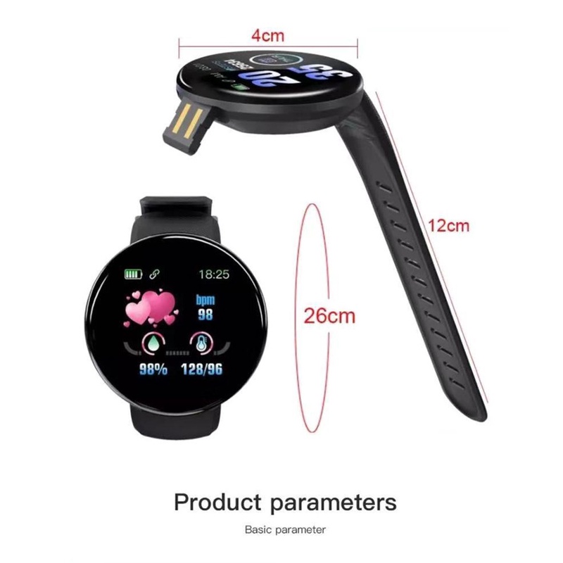 Đồng hồ thông minh KEBIDUMEI D18 Bluetooth có giám sát nhịp tim/hoạt động chống nước cho Android/IOS