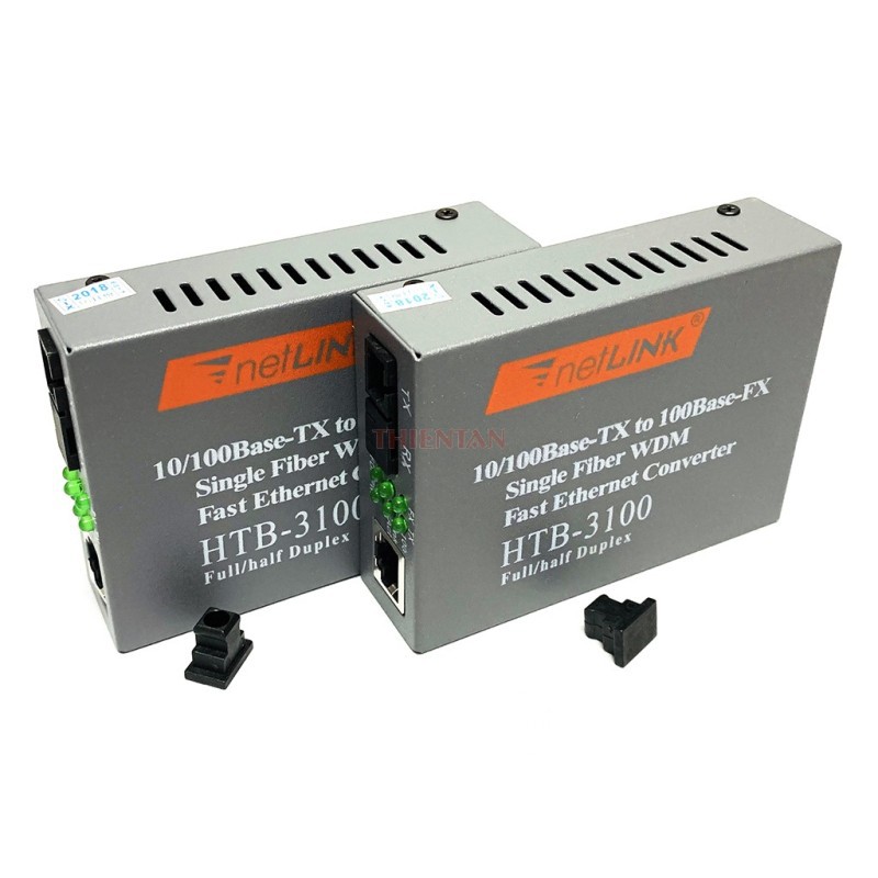 Chuyển đổi quang điện Netlink HTB-3100 B, Converter quang single-mode 1 sợi quang, 10/100, nguồn adapter 5V
