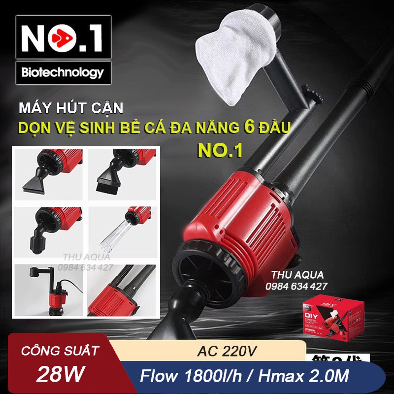 MÁY HÚT CẶN BỂ CÁ ĐA NĂNG 6 ĐẦU