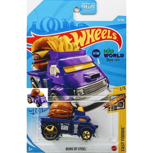 Xe mô hình Hot Wheels basic Bánh Buns of Steel GTC22, 40K.