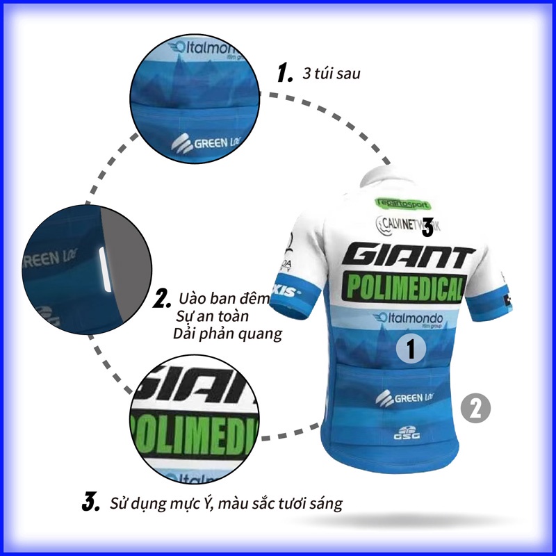 GIANT Bộ quần áo thể thao đi xe đạp thoáng khí nhanh khô thời trang