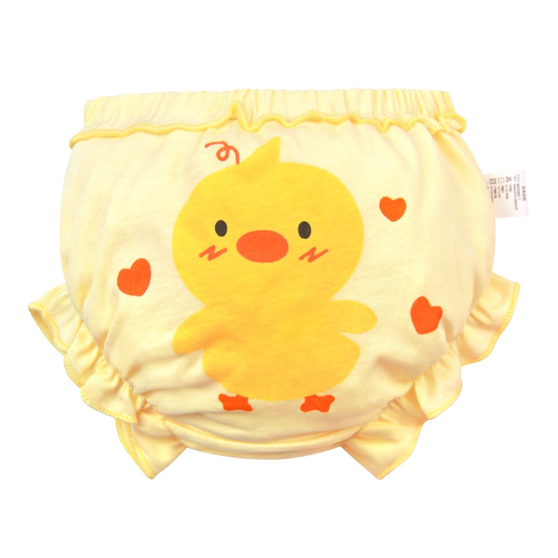 Quần lót cotton màu vàng LUCKY BIG CAT họa tiết hoạt hình cho bé