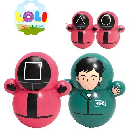 Lật đật mini đồ chơi giảm căng thẳng, nhân vật squid game người chơi số 456
