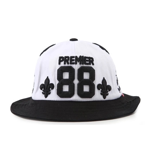 Nón xô PREMIER 88 màu đen trắng PREMI3R P474 Mũ Bucket thêu bull cực chất nón thương hiệu chính hãng