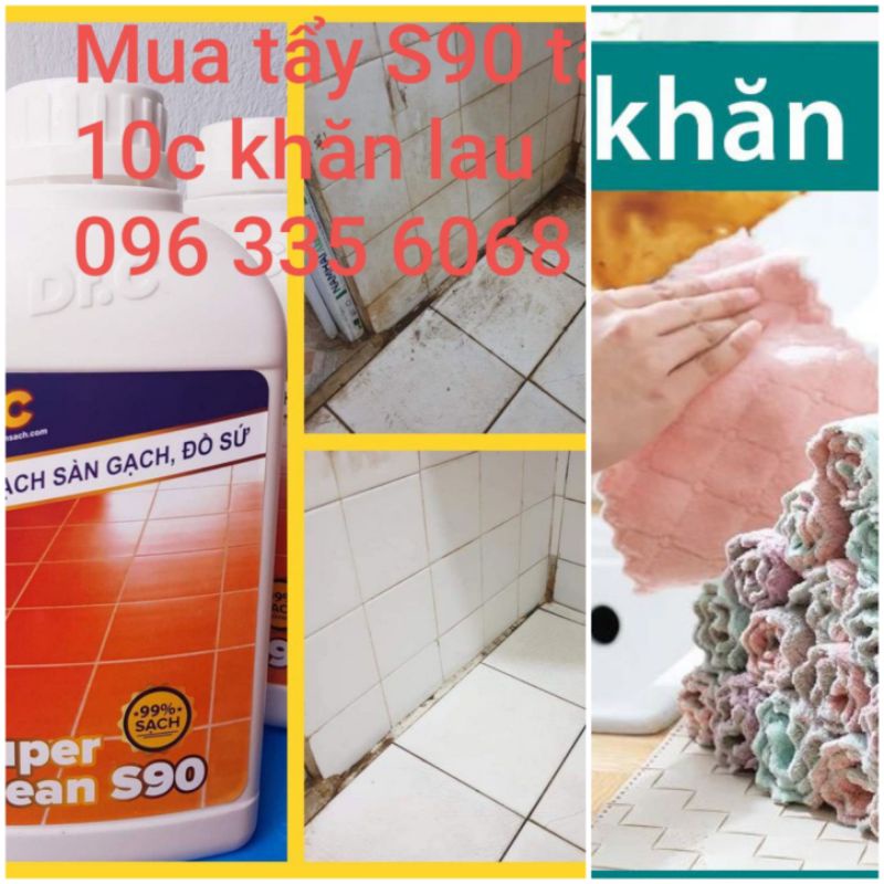 Làm sạch  sàn gạch, thiết bị men sứ Dr.C CHÍNH HÃNG - Super Clean S90 Tẩy Xi Măng, Vôi Vữa Trên Bề Mặt Sàn Gạch