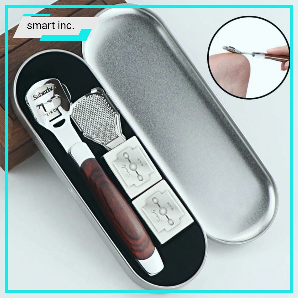 Dụng Cụ Chà Gót Chân Cây Mài Gót Chân Inox Tẩy Da Chết Làm Nail FREESHIP Kèm Dao Cạo