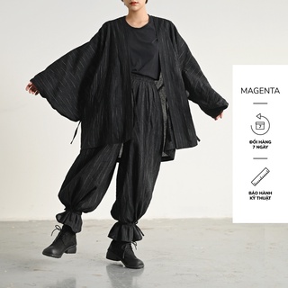  Bộ đồ Magenta Shinju unisex chất liệu washed cotton kẻ sọc phong cách Nhật Bản 