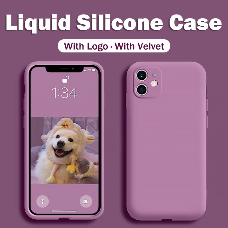 【Có Logo】 Vỏ Điện Thoại Chống Sốc Mềm Bằng Silicone Chất Lỏng Với Bên Trong Nhung Cho iPhone 11 Pro Max X XR XS Max 8 7 6 6s Plus + SE 20200 Vỏ Điện Thoại Có Bảo Vệ Máy Ảnh Toàn Bộ