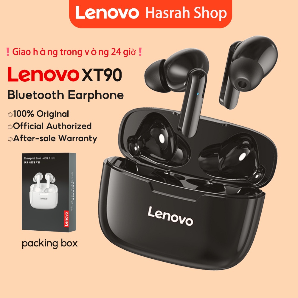 Lenovo XT90 TWS tai nghe không dây Bluetooth chống nước IPX5 cảm ứng giảm tiếng ồn thông minh với micro IOS Android Phổ