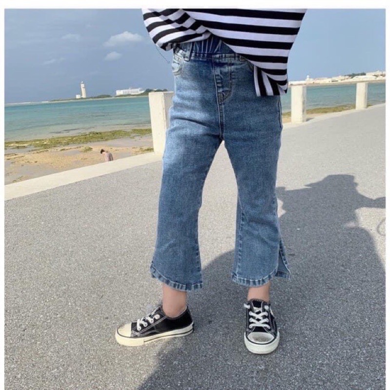 Quần Jean Bé Gái 22-25kg🍎 Có clip& ảnh thật 🍎 Quần jean bé gái ống loe hàng Quảng Châu