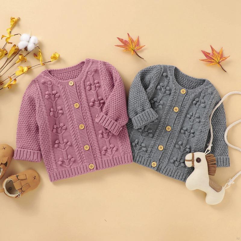 Áo Khoác Cardigan Màu Trơn Thời Trang Thu Đông Cho Bé