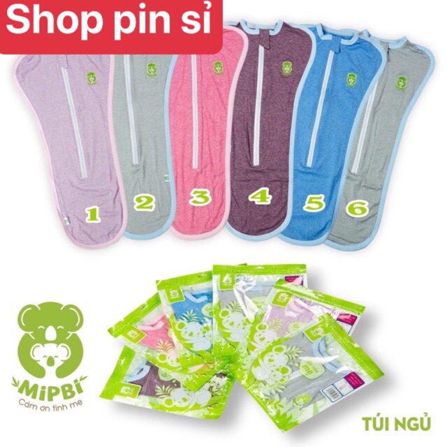 Túi ngủ cotton Mipbi size 1-2-3 cho bé từ sơ sinh