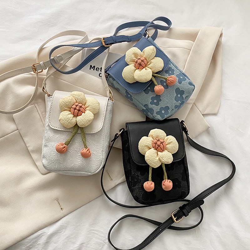 IELGY Túi Đeo Chéo Hình Hoa Dễ Thương Phong Cách Hàn Quốc Cho Nữ