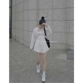 SET ÁO SƠ MI THẮT EO + QUẦN SHORT