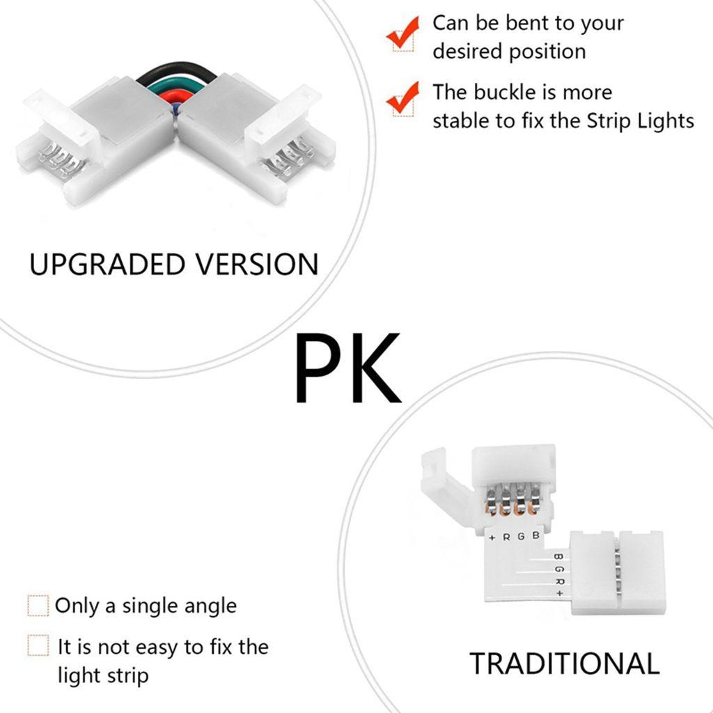 Đầu Nối Dây Đèn Led 90-180 Độ Rộng 10mm Chuyên Dụng Cho 5050 RGB